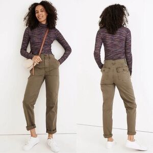 Madewell The Perfect Vintage Straight Workwear Pants Women's 27 Green
